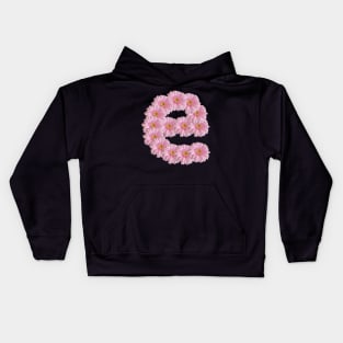 Letter e Pink Gerbera Daisy Flowers Kids Hoodie